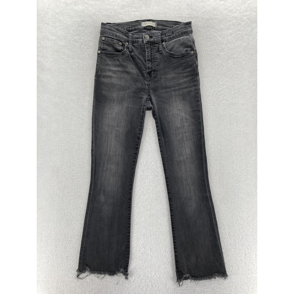 Madewell Cali Demi Boot Women's 25 Black Stretch Denim Bootcut Jeans High Rise
